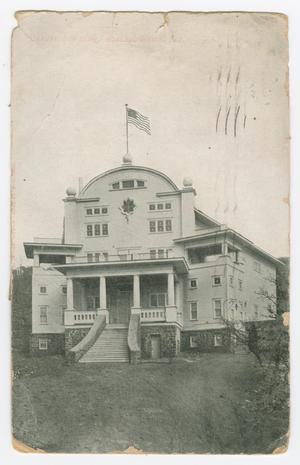Primary view of object titled '[Postcard of the Chautauqua Building]'.