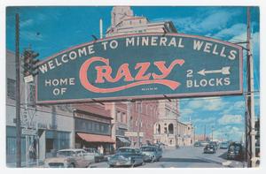 [Postcard of Mineral Wells Welcome Sign]