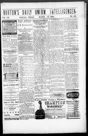 Norton's Daily Union Intelligencer. (Dallas, Tex.), Vol. 7, No. 273, Ed. 1 Saturday, March 17, 1883