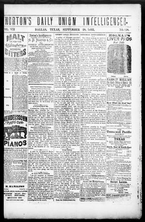 Norton's Daily Union Intelligencer. (Dallas, Tex.), Vol. 7, No. 128, Ed. 1 Thursday, September 28, 1882