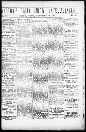 Norton's Daily Union Intelligencer. (Dallas, Tex.), Vol. 7, No. 130, Ed. 1 Saturday, September 30, 1882