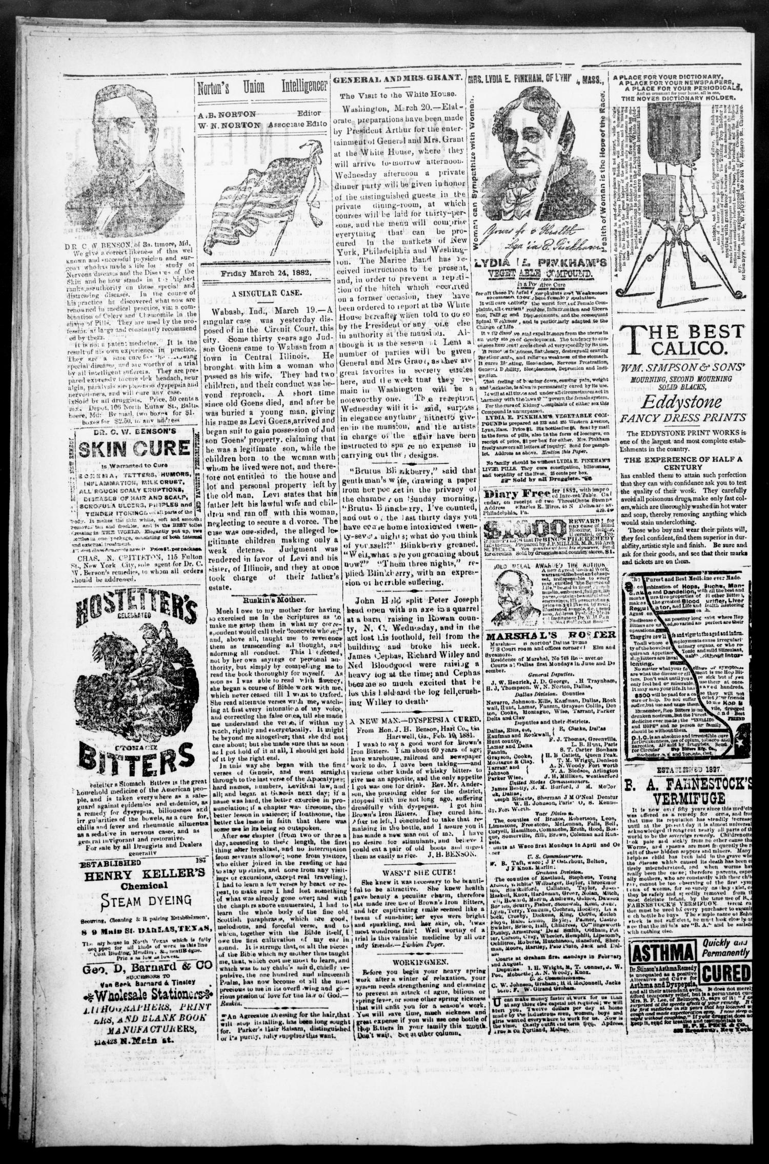 Norton's Daily Union Intelligencer. (Dallas, Tex.), Vol. 6, No. 273, Ed. 1 Friday, March 24, 1882
                                                
                                                    [Sequence #]: 2 of 4
                                                