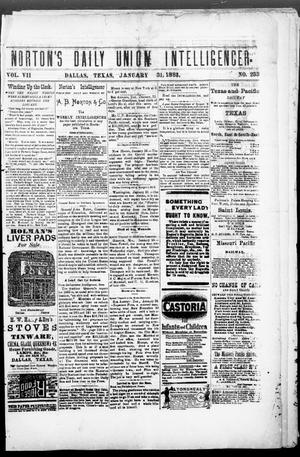 Norton's Daily Union Intelligencer. (Dallas, Tex.), Vol. 7, No. 233, Ed. 1 Wednesday, January 31, 1883
