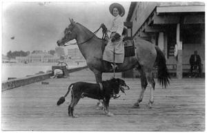 Primary view of object titled 'Woman on Her Horse with a Dog'.