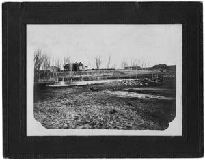 Primary view of object titled 'A Pond, Dead Trees and Houses'.