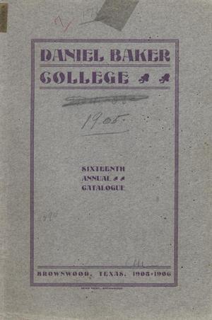 Catalogue of Daniel Baker College, 1905-1906