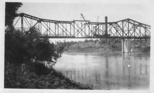 Construction of the Brazos River Bridge in Richmond, Texas.