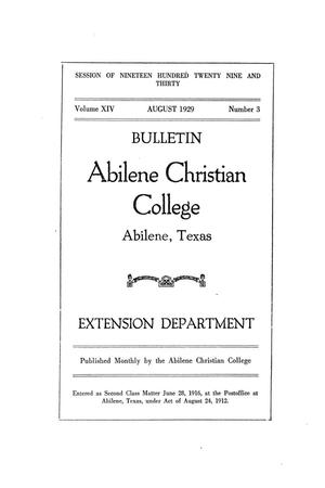 Primary view of Catalog of Abilene Christian College, 1929-1930