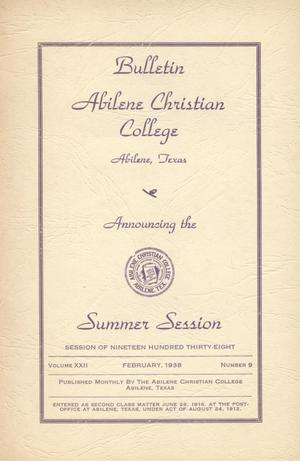 Primary view of Catalog of Abilene Christian College, 1938