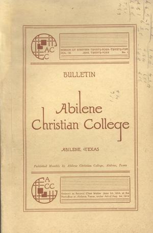 Catalog of Abilene Christian College, 1924-1925