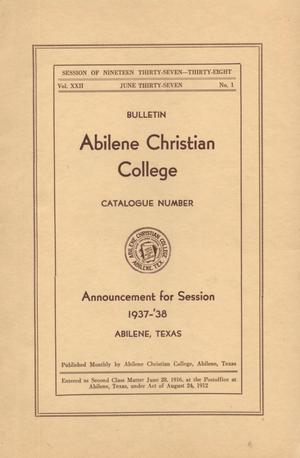 Primary view of Catalog of Abilene Christian College, 1937-1938