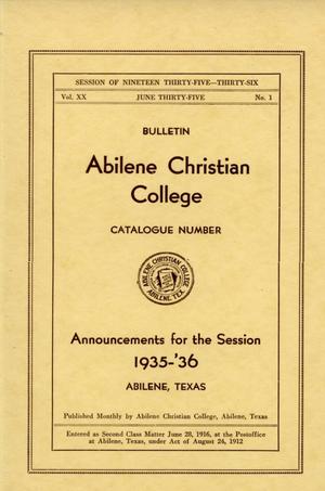 Catalog of Abilene Christian College, 1935-1936