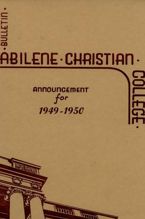 Primary view of object titled 'Catalog of Abilene Christian College, 1949-1950'.