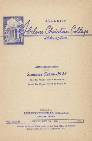 Catalog of Abilene Christian College, 1948