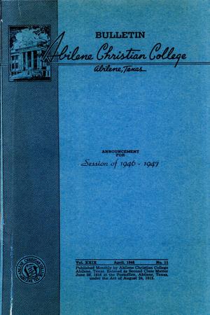 Primary view of Catalog of Abilene Christian College, 1946-1947