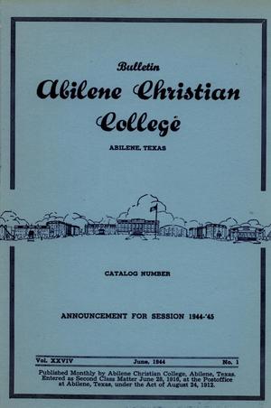 Primary view of Catalog of Abilene Christian College, 1944-1945