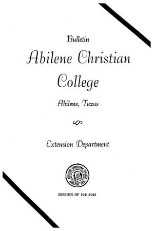 Primary view of Catalog of Abilene Christian College, 1941-1942