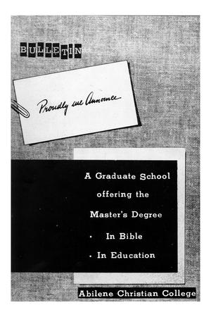 [Catalog of Abilene Christian College, 1953]
