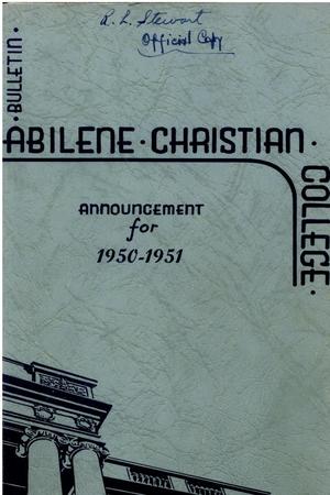 Primary view of Catalog of Abilene Christian College, 1950-1951