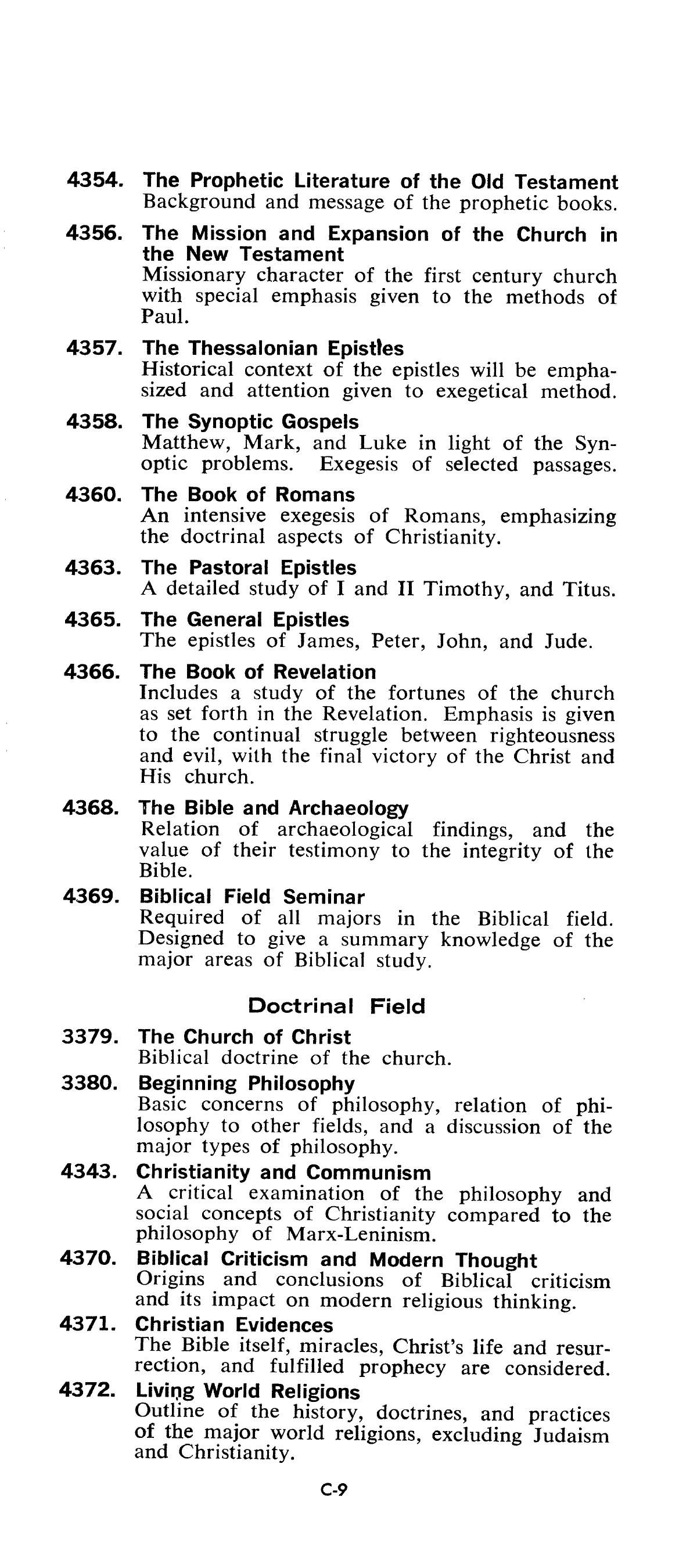 Catalog of Abilene Christian College, 1969-1970
                                                
                                                    C9
                                                