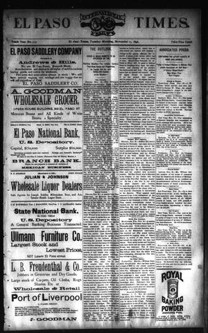 El Paso International Daily Times. (El Paso, Tex.), Vol. TENTH YEAR, No. 279, Ed. 1 Tuesday, November 25, 1890
