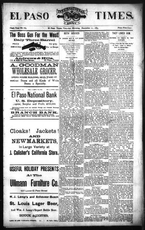 El Paso International Daily Times. (El Paso, Tex.), Vol. NINTH YEAR, No. 284, Ed. 1 Thursday, December 12, 1889