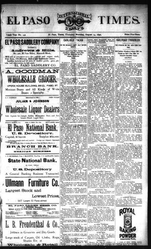 El Paso International Daily Times. (El Paso, Tex.), Vol. TENTH YEAR, No. 193, Ed. 1 Thursday, August 14, 1890