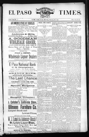El Paso International Daily Times. (El Paso, Tex.), Vol. Tenth Year, No. 51, Ed. 1 Friday, February 28, 1890