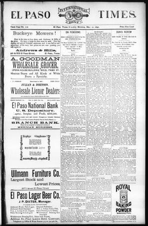 El Paso International Daily Times. (El Paso, Tex.), Vol. Tenth Year, No. 112, Ed. 1 Saturday, May 10, 1890