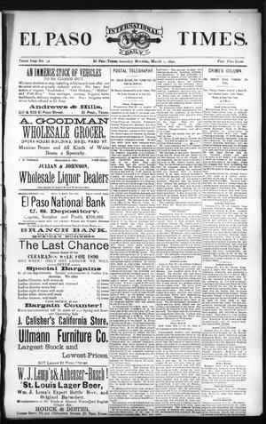 El Paso International Daily Times. (El Paso, Tex.), Vol. Tenth Year, No. 52, Ed. 1 Saturday, March 1, 1890