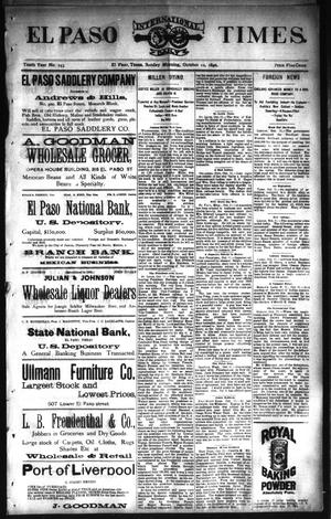 El Paso International Daily Times. (El Paso, Tex.), Vol. TENTH YEAR, No. 243, Ed. 1 Sunday, October 12, 1890