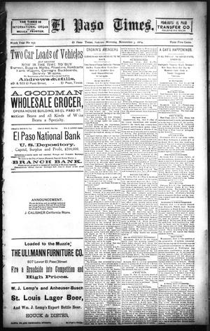 El Paso Times. (El Paso, Tex.), Vol. NINTH YEAR, No. 253, Ed. 1 Sunday, November 3, 1889