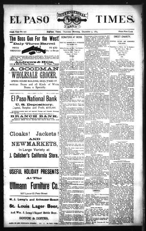 El Paso International Daily Times. (El Paso, Tex.), Vol. NINTH YEAR, No. 278, Ed. 1 Thursday, December 5, 1889
