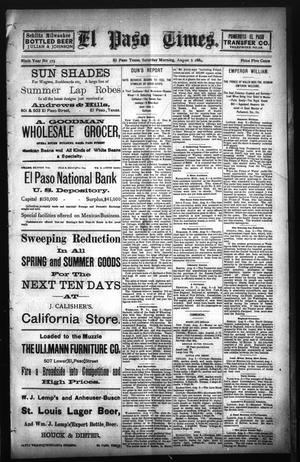 El Paso Times. (El Paso, Tex.), Vol. NINTH YEAR, No. 175, Ed. 1 Saturday, August 3, 1889