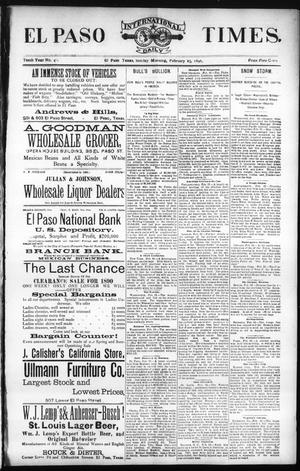 El Paso International Daily Times. (El Paso, Tex.), Vol. Tenth Year, No. 47, Ed. 1 Sunday, February 23, 1890