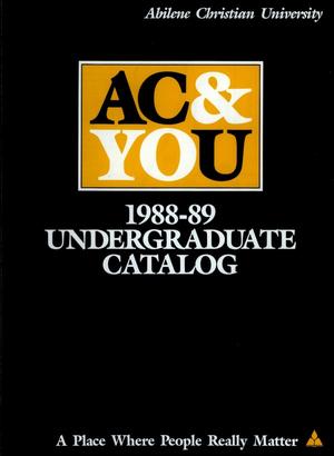 Primary view of object titled 'Catalog of Abilene Christian University, 1988-1989'.