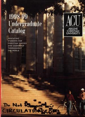 Primary view of object titled 'Catalog of Abilene Christian University, 1998-1999'.