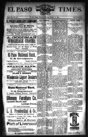 El Paso International Daily Times. (El Paso, Tex.), Vol. TENTH YEAR, No. 246, Ed. 1 Thursday, October 16, 1890