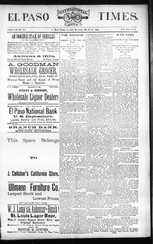 El Paso International Daily Times. (El Paso, Tex.), Vol. Tenth Year, No. 60, Ed. 1 Tuesday, March 11, 1890