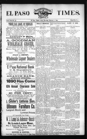 El Paso International Daily Times. (El Paso, Tex.), Vol. Tenth Year, No. 33, Ed. 1 Friday, February 7, 1890