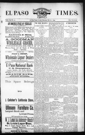 El Paso International Daily Times. (El Paso, Tex.), Vol. Tenth Year, No. 59, Ed. 1 Sunday, March 9, 1890
