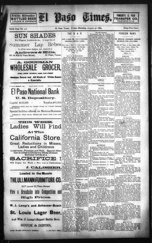 El Paso Times. (El Paso, Tex.), Vol. NINTH YEAR, No. 107, Ed. 1 Friday, August 30, 1889