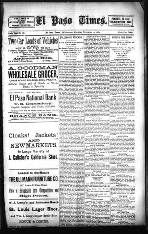 El Paso Times. (El Paso, Tex.), Vol. NINTH YEAR, No. 261, Ed. 1 Wednesday, November 13, 1889