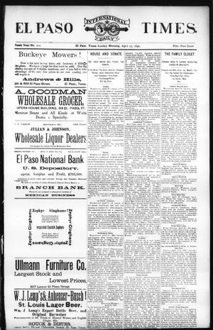 El Paso International Daily Times. (El Paso, Tex.), Vol. Tenth Year, No. 101, Ed. 1 Sunday, April 27, 1890