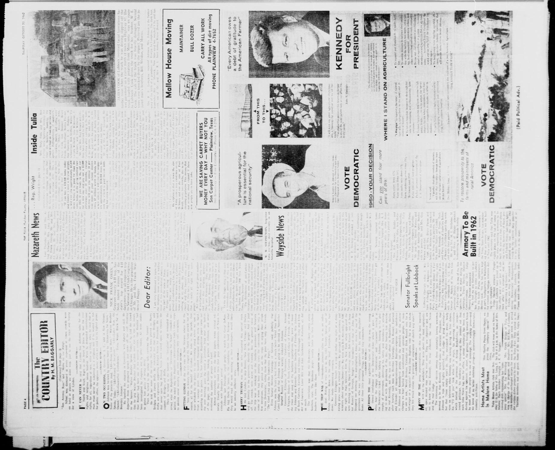 The Tulia Herald (Tulia, Tex), Vol. 51, No. 42, Ed. 1, Thursday, October 20, 1960
                                                
                                                    4
                                                