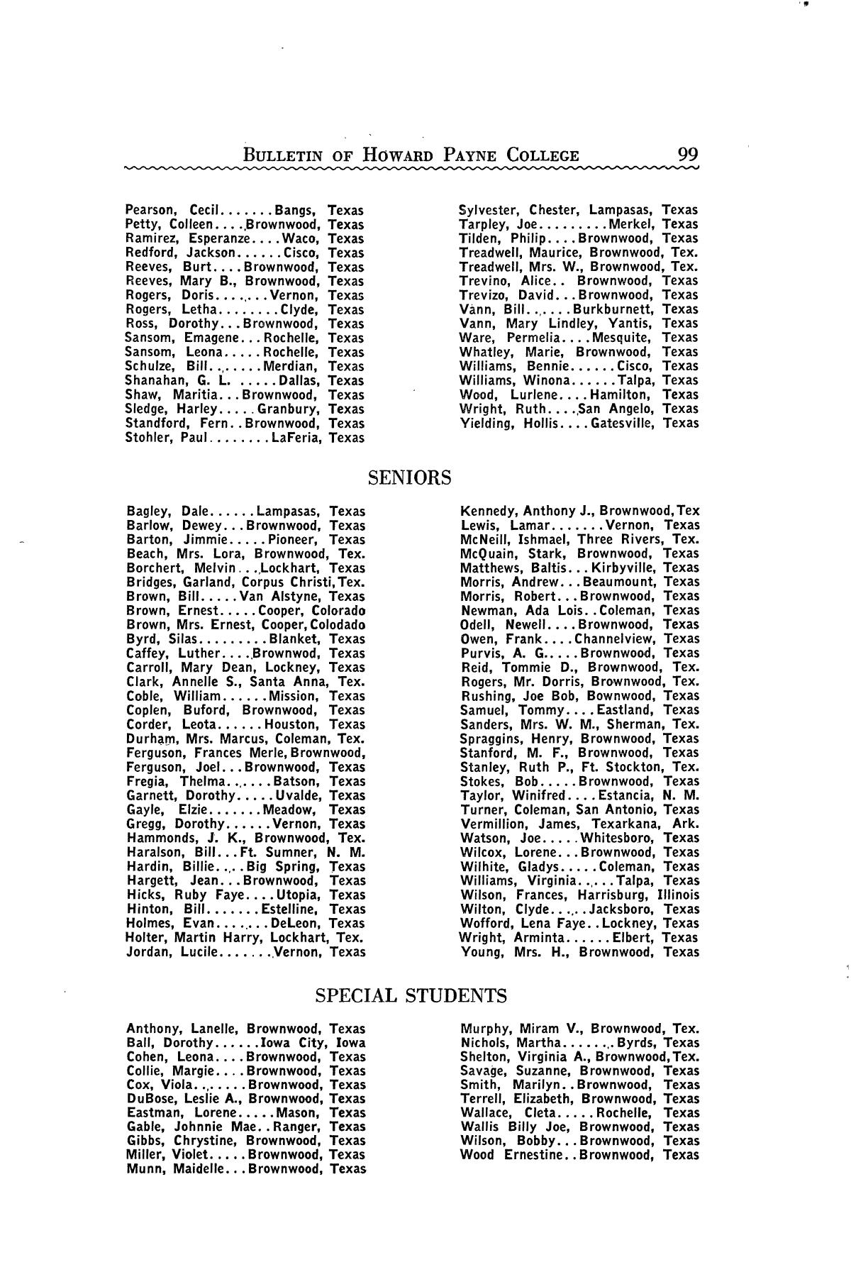Catalogue of Howard Payne College, 1942-1943