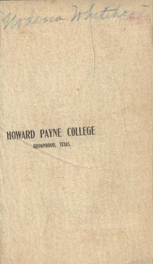 Primary view of object titled 'Catalogue of Howard Payne College, 1899-1900'.