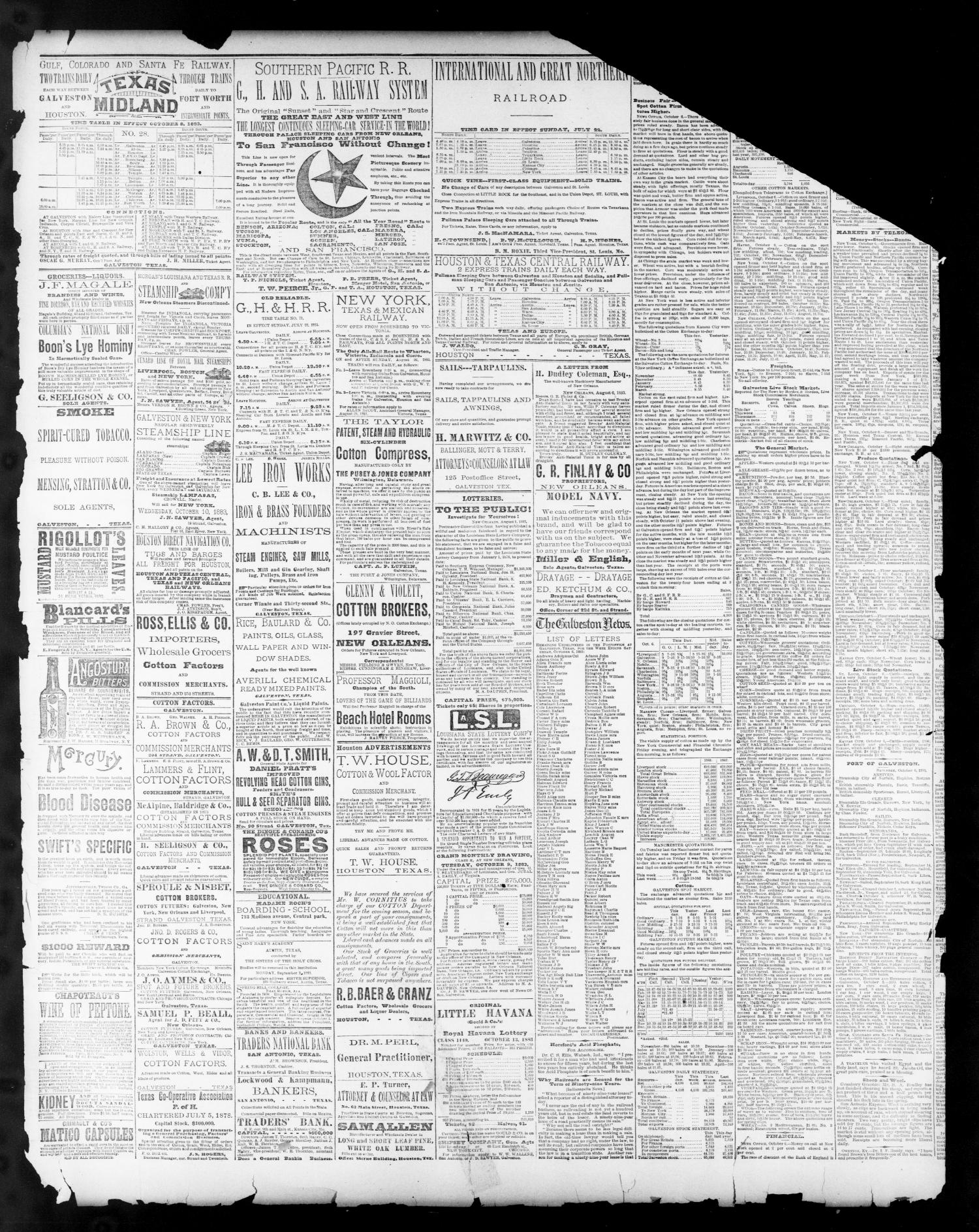 The Galveston Daily News. (Galveston, Tex.), Vol. 42, No. 199, Ed. 1 Sunday, October 7, 1883
                                                
                                                    [Sequence #]: 3 of 4
                                                