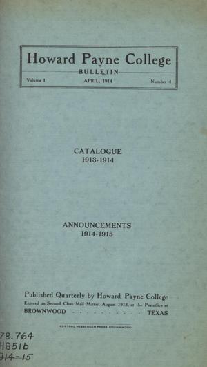 Catalogue of Howard Payne College, 1913-1914