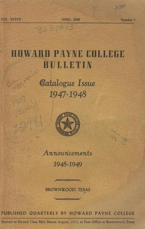 Catalogue of Howard Payne College, 1947-1948